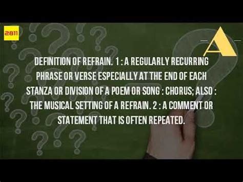 what does refrain mean in music? how does it relate to the concept of repetition?